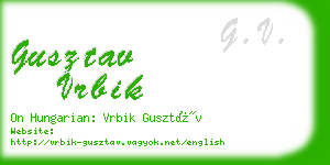 gusztav vrbik business card